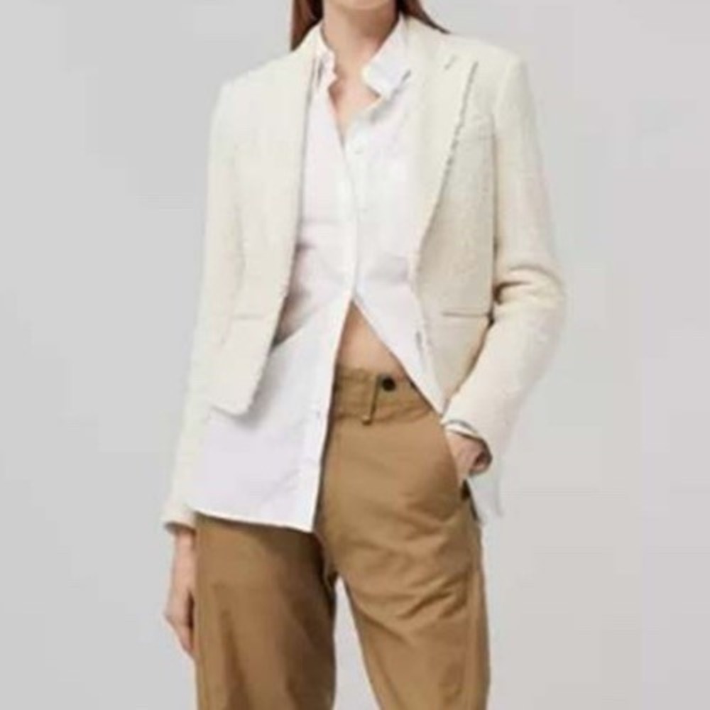 Rag & Bone Elle Blazer Ecru Boucle Women's 2